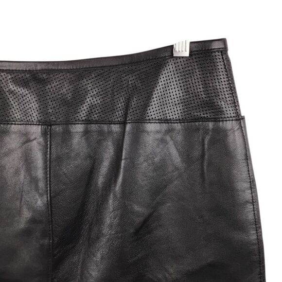 Eccoci‎ Black Vintage Leather Zip Front Skirt with Raw Hem - Size 8 - Picture 8 of 10